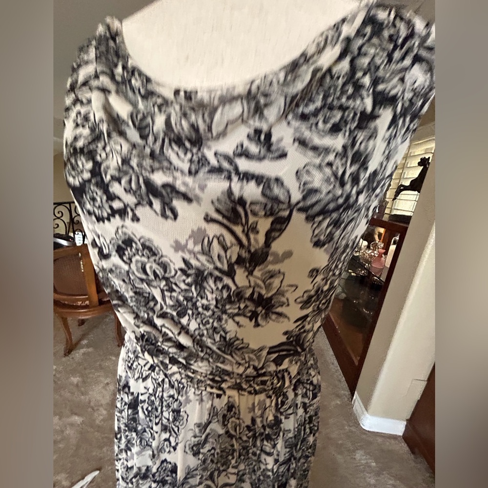 Black & Ivory Enchanted Floral Mesh Maxi Dress NWT Size 12 Fairy Whimsy Goth - Picture 6 of 9
